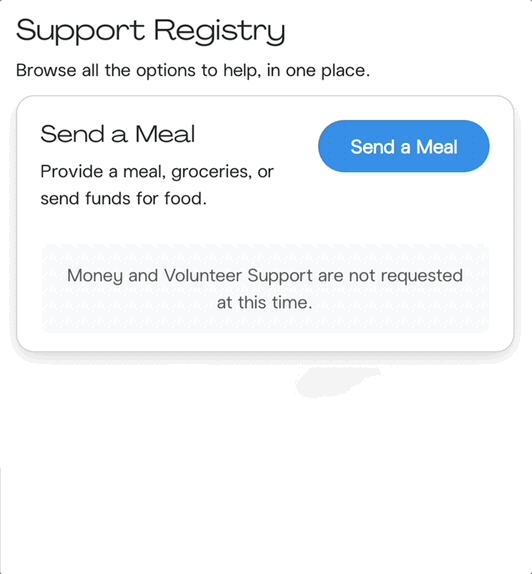 Animated walkthrough of a SupportNow registry